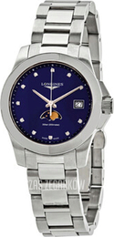 Longines Conquest Ladies Niebieski/Stal Ø34 mm L3.381.4.97.6