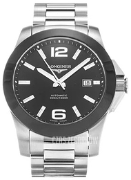 Longines Conquest Czarny/Stal Ø41 mm L3.657.4.56.6