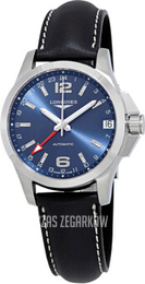 Longines Conquest Gmt Niebieski/Skóra Ø41 mm L3.687.4.99.2