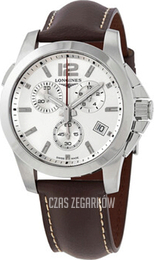 Longines Conquest Srebrny/Skóra Ø41 mm L3.702.4.76.5