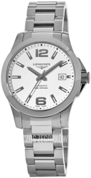 Longines Conquest Biały/Stal Ø39 mm L3.776.4.16.6