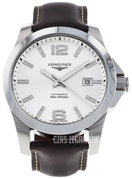 Longines Conquest Srebrny/Skóra Ø41 mm L3.777.4.76.5
