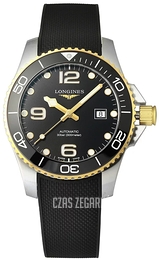 Longines HydroConquest Czarny/Guma Ø43 mm L3.782.3.56.9