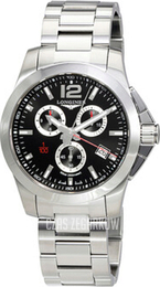 Longines Conquest Czarny/Stal Ø44 mm L3.800.4.56.6