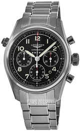 Longines Spirit Czarny/Stal Ø42 mm L3.820.4.53.6