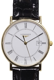 Longines Grande Classique Biały/Skóra Ø33.5 mm L4.743.6.11.0