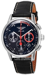 Longines Heritage Czarny/Skóra Ø41 mm L4.754.4.52.4