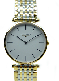 Longines Longines Grande Classique Biały/Stal w odcieniu złota Ø37 mm L4.766.2.12.7