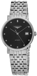 Longines Elegant Czarny/Stal Ø37 mm L4.810.4.57.6