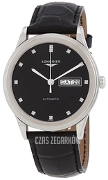 Longines Flagship Czarny/Skóra Ø38.5 mm L4.899.4.57.2