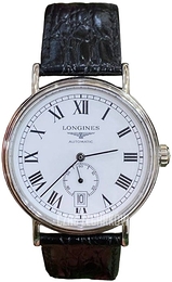 Longines Presence Biały/Skóra Ø38.5 mm L4.904.4.11.2