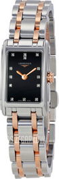 Longines DolceVita Czarny/18 karatowe różowe złoto L5.258.5.57.7