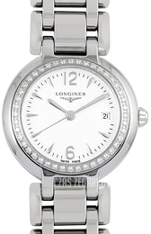 Longines PrimaLuna Biały/Stal Ø26.5 mm L8.110.0.16.6