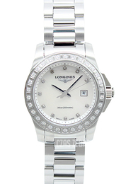 Longines Conquest Biały/Stal Ø29.5 mm L3.258.0.89.6