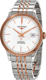 Longines Record Srebrny/18 karatowe różowe złoto Ø38.5 mm L2.820.5.72.7