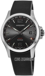 Longines Conquest V.H.P. Czarny/Guma Ø43 mm L3.728.4.56.9
