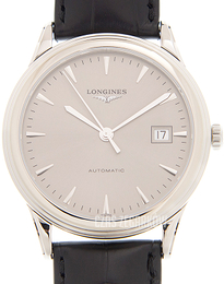 Longines Flagship Srebrny/Skóra Ø38.5 mm L4.974.4.72.2