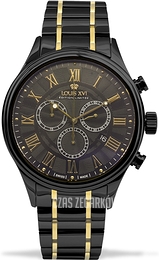 Louis XVI Danton Czarny/Stal Ø44 mm LXVI980