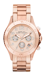 Marc by Marc Jacobs Rock Chrono Różowe złoto/Stal w kolorze różowego złota Ø40 mm MBM3156