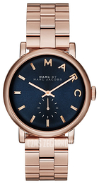 Marc by Marc Jacobs Baker Niebieski/Stal w kolorze różowego złota Ø36 mm MBM3330