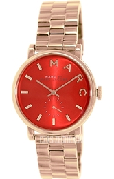 Marc by Marc Jacobs Baker Czerwony/Stal w kolorze różowego złota Ø36 mm MBM3344