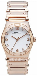 Marc by Marc Jacobs Amy Biały/Stal w kolorze różowego złota Ø35 mm MBM8559