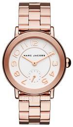 Marc by Marc Jacobs Dress Biały/Stal w kolorze różowego złota Ø37 mm MJ3471