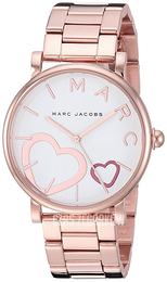 Marc by Marc Jacobs Biały/Stal w kolorze różowego złota Ø36 mm MJ3589