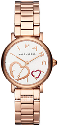 Marc by Marc Jacobs Biały/Stal w kolorze różowego złota Ø29 mm MJ3592