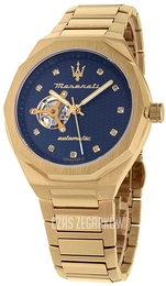 Maserati Stile Niebieski/Stal w odcieniu złota Ø45 mm R8823140006