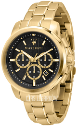 Maserati Successo Czarny/Stal w odcieniu złota Ø44 mm R8873621013