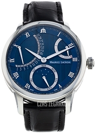 Maurice Lacroix Masterpiece Niebieski/Skóra Ø43 mm MP6588-SS001-431-1