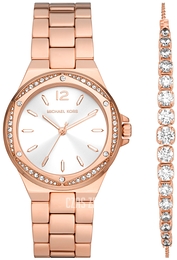 Michael Kors Lennox Biały/Stal w kolorze różowego złota Ø37 mm MK1053SET