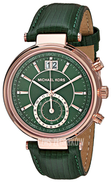 Michael Kors Sawyer Zielony/Skóra Ø39 mm MK2581
