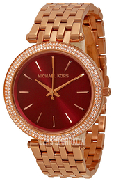 Michael Kors Czerwony/Stal w kolorze różowego złota Ø39 mm MK3378