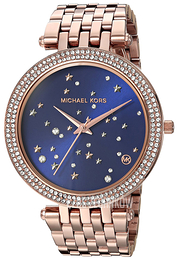 Michael Kors Darci Niebieski/Stal w kolorze różowego złota Ø39 mm MK3728