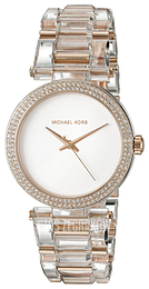 Michael Kors Delray Biały/Stal w kolorze różowego złota Ø36 mm MK4318