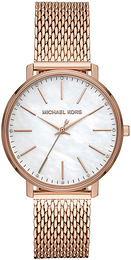 Michael Kors Biały/Stal w kolorze różowego złota Ø38 mm MK4392