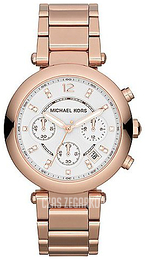 Michael Kors Biały/Stal w kolorze różowego złota Ø39 mm MK5806