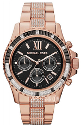 Michael Kors Everest Czarny/Stal w kolorze różowego złota Ø42 mm MK5875