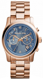 Michael Kors Runway Niebieski/Stal w kolorze różowego złota Ø38 mm MK5972