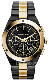 Michael Kors Reagan Czarny/Stal w odcieniu złota MK5995