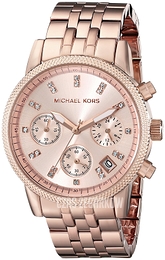 Michael Kors Ritz Różowe złoto/Stal w kolorze różowego złota Ø37 mm MK6077