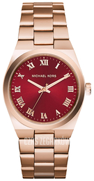 Michael Kors Channing Czerwony/Stal w kolorze różowego złota Ø38 mm MK6090
