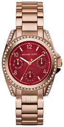 Michael Kors Blair Czerwony/Stal w kolorze różowego złota Ø33 mm MK6092