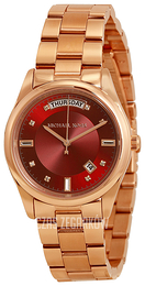 Michael Kors Czerwony/Stal w kolorze różowego złota Ø34 mm MK6103
