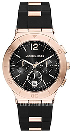 Michael Kors Wyatt Czarny/Stal w kolorze różowego złota Ø40 mm MK6173