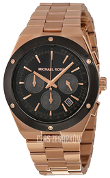 Michael Kors Reagan Czarny/Stal w kolorze różowego złota Ø41.5 mm MK6208