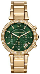 Michael Kors Parker Zielony/Stal w odcieniu złota Ø39 mm MK6263
