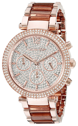 Michael Kors Parker Zestaw kryształów/Stal w kolorze różowego złota Ø39 mm MK6285